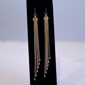 Old Hollywood Long Silver Earrings